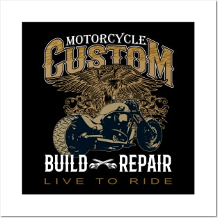 Motorcycle Custom Build And Repair Posters and Art